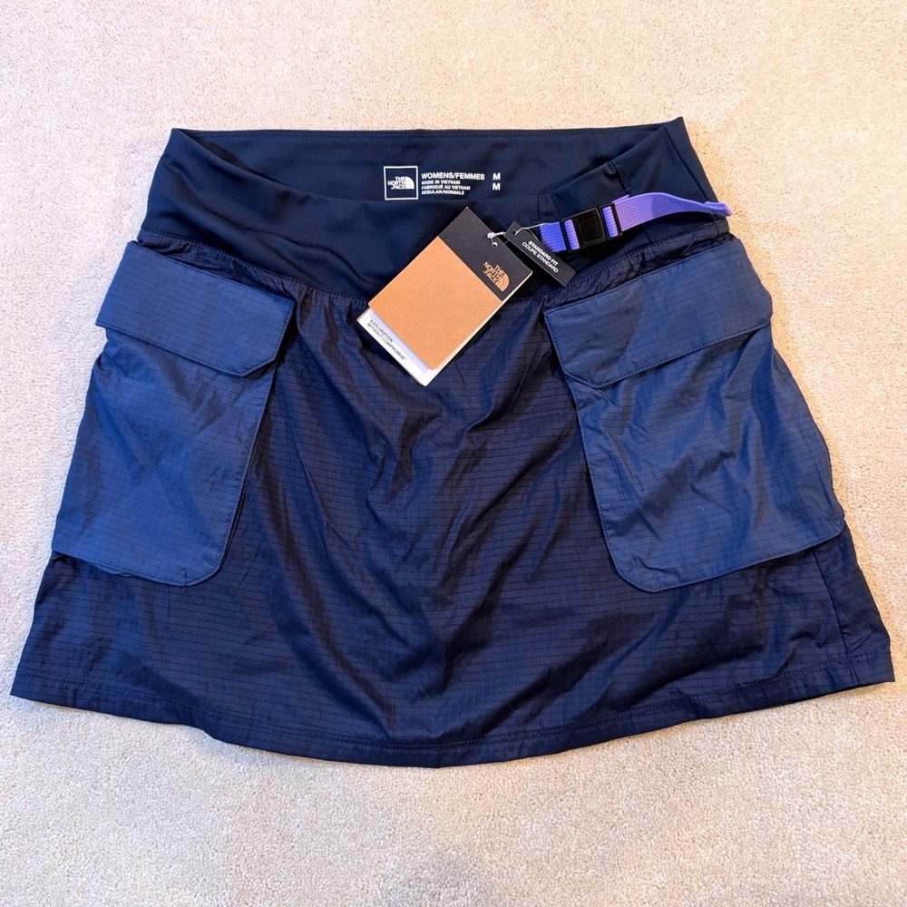 The North Face Womens Spring Peak Skort Navy Blue Hiking Cargo Skirt NF0A872Z M